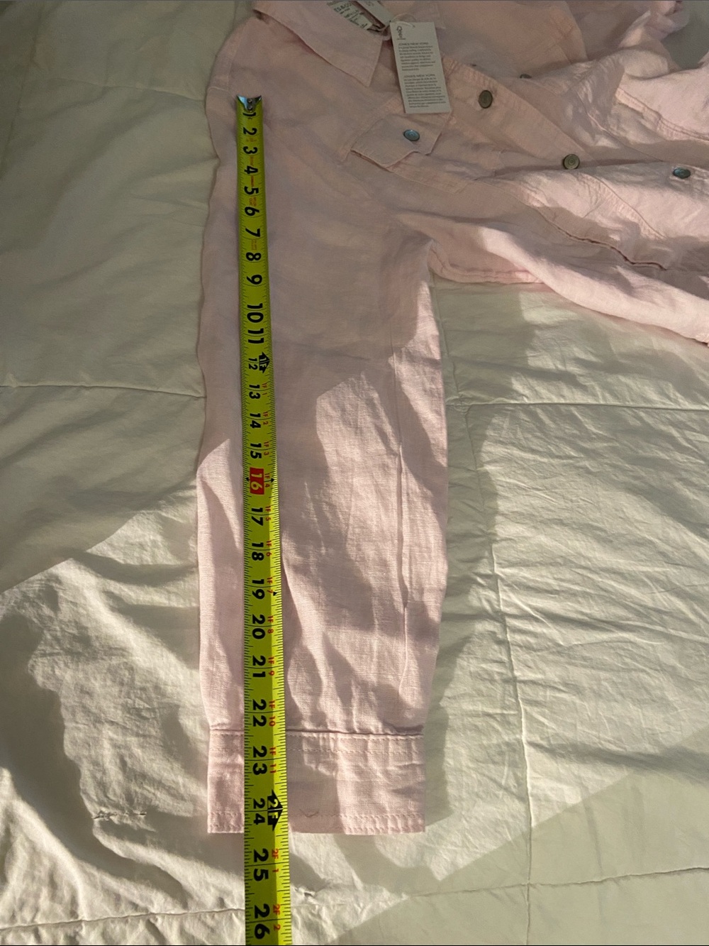 🩷Jones New York Light Pink Lightweight Washable Linen 
Jean Jacket🩷 - Picture 8 of 13